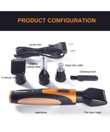 4-in-1 USB Rechargeable Nose Hair Trimmer | Facial Hair Shaver & Eyebrow Beard Remover - Shop Internationally - Buy Online on GoSupps.com