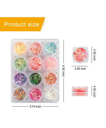 12 Colors Chunky Fine Body Glitter - Holographic Sequins for Eyes, Hair, Lips - Self-adhesive Mixable Makeup for Festival, Carnival, Halloween Party - Buy Online on GoSupps.com