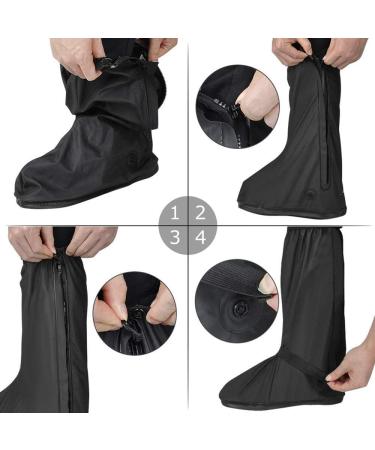 Waterproof Reusable Rain Boot Overshoes | Anti-Snow Shoe Covers for Men & Women | Black X-Large - Buy Online on GoSupps.com