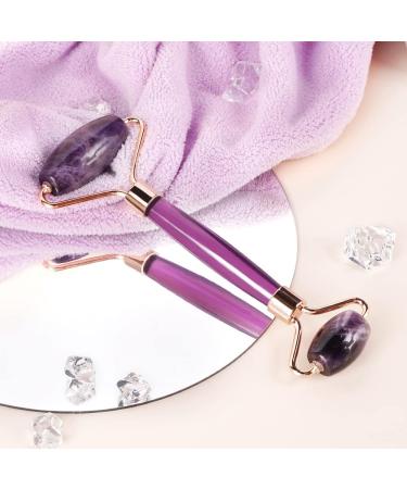 Canvalite Jade Roller - 100% Amethyst Face Massager for Puffiness Relief Anti-Aging & Skin Care | Reduce Wrinkles Dark Circles & Fine Lines - Buy Online on GoSupps.com