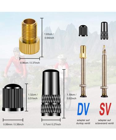 Presta to Schrader Valve Adaptor Set - 15PCS Bicycle Tire Converter Tools for Mountain and Road Bikes - Buy Online on GoSupps.com