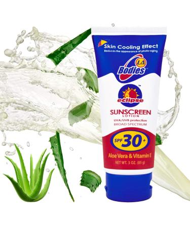 Buy Sunscreen Moisturizing Lotion (SPF 30) w/Aloe Vera - Acne Prone Skin UVA UVB Protection 3oz - 3 Pack | International Shipping Available - Buy Online on GoSupps.com