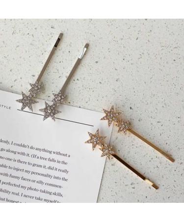 Yalice Star Crystal Bobby Pins - 2Pcs Silver Hair Barrette Clips for Women and Girls - Buy Online on GoSupps.com