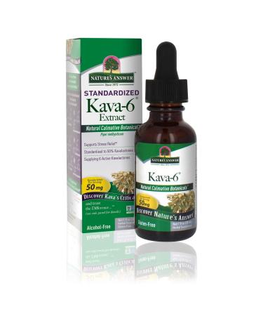 Nature's Answer Kava-6 Extract | Supports Stress Relief | Gluten-Free, Alcohol-Free & Vegan 1oz 1 Fl Oz (Pack of 1)