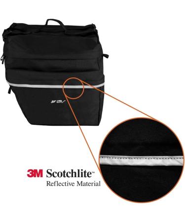BV Bike Panniers 26L | Adjustable Hooks & Carrying Handle | 3M Reflective Trim | Large Black Bicycle Commuting Pannier - Buy Online on GoSupps.com
