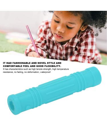 Sky Blue Silicone Teether Pencil Topper | Safe Baby Chewing Toy & Infant Sensory Pacifier - Buy Online on GoSupps.com