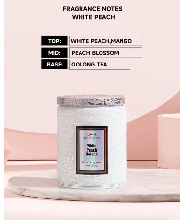 Kokrose Aromatherapy Scented Candles for Women - Natural Soy Candle Gifts for Stress Relief | Non-Toxic & Good Smelling Home Decor (White Peach 7.2 oz - Buy Online on GoSupps.com