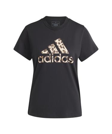 adidas Women's Animal Print Graphic Tee T-Shirt (1 Pack) M Black