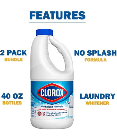 2 Splash-Less Bleach Cleaners (40oz) + Daley Mint Towel | Bulk Disinfecting Cleaner for Laundry Floors Bathroom & Tile - 80oz Total - Buy Online on GoSupps.com