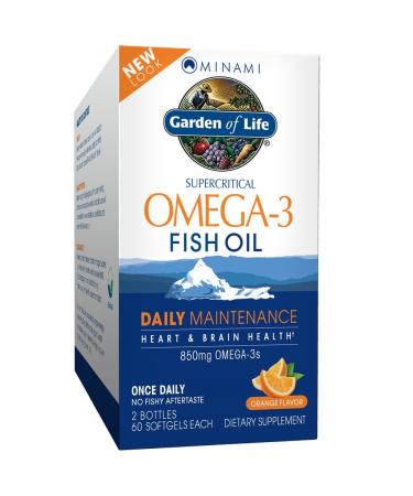 Minami Nutrition Supercritical Omega-3 Fish Oil Orange  850 mg 2 Bottles 60 Softgels Each