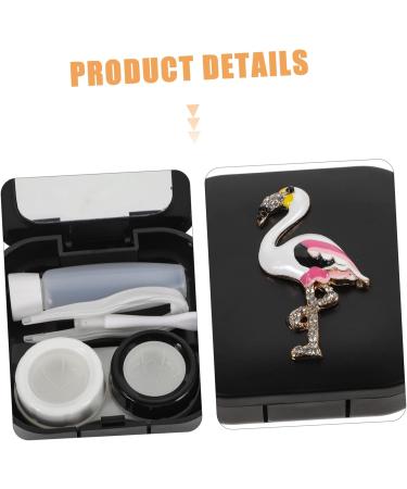 Shop Solustre Flamingo Contact Lens Foil Mirror Film & Holder Set - Stylish & Convenient Organizer for Travel - Buy Online on GoSupps.com