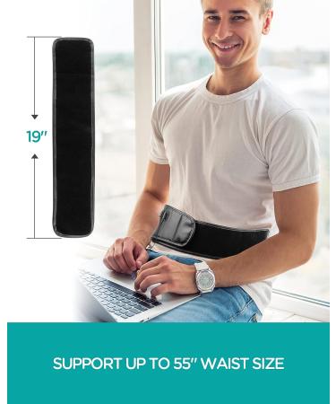 Heating Pad with Massager - Back Pain Relief Strap - 55 Long - 3 Heat Settings - 9 Vibration Modes - Auto-Off - for Low Back, Abdominal, Waist - 8 x 40 Inch - Buy Online on GoSupps.com