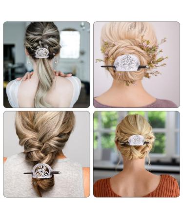 Celtic Hair Clip Set for Women - Vintage Nordic Viking Knot Slide Pins with Wooden Stick for Long Hair (2pcs) - Buy Online on GoSupps.com