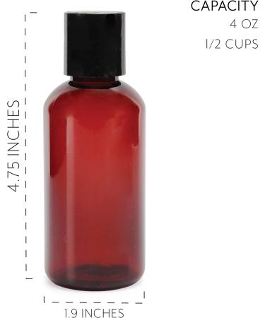 4oz Empty Amber Brown Plastic Squeeze Bottles (6 pack) - BPA-Free for Shampoo, Lotions, Soap - 4oz Amber Brown - Buy Online on GoSupps.com