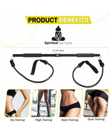 Spirited Namaste Pilates Bar Kit - Portable Home Gym with Resistance Bands | Adjustable 20-40 lb Workout Equipment for Men & Women - Buy Online on GoSupps.com
