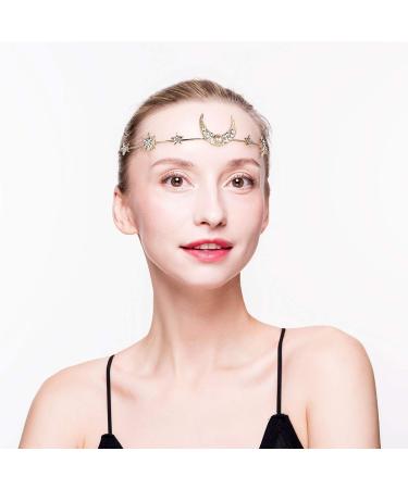 FRCOLOR Moon Stars Hairband Set | Gold Tiaras Headband | Wedding Hair Accessories for Women - 2pcs - Buy Online on GoSupps.com
