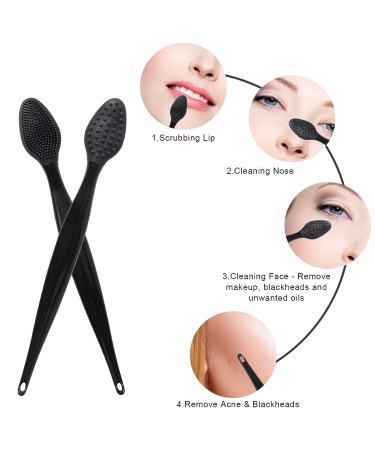 16 Pcs Black Silicone Lip Exfoliator Brushes - Double-Sided Lip Scrub Tool for Skincare | Raploy Soft Silicone Exfoliator for Smoother Lips - Buy Online on GoSupps.com