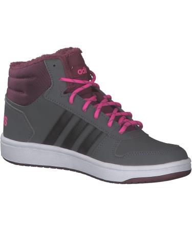 Adidas Unisex Kids Hoops Mid 2.0 Fitness Shoes - Grey Five/Core Black/Screaming Pink - Size 37 1/3 EU - International Shipping Available - Buy Online on GoSupps.com
