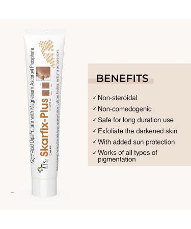 Fixderma Skarfix Plus Face Cream for Dark spots| For Melasma Hyperpigmentation Freckles & Uneven skin tone Age Spots | Skin Lightening Effect | Non-Comedogenic - 30gm - Buy Online on GoSupps.com