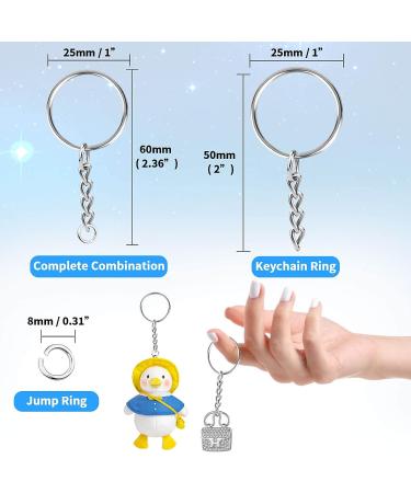 Paxcoo 50Pcs Keychain Making Kit with Chains and Jump Rings - DIY Keychain Findings Bulk for Crafts - Buy Online on GoSupps.com