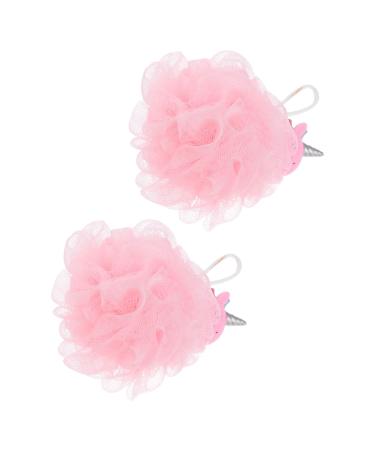 LALAFINA 2Pcs Unicorn Bath Ball Shower Body Scrubber Kids Bath poufs Bath Mesh Shower Balls loofah Bath Sponge Shower Loofah Sponge Unicorn Loofah Body Sponge Mesh Shower Head boy Child PVC
