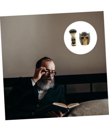 Frcolor Skull-Beard Brush Set | Vintage Shaving Cup & Synthetic Razor Brush for Men - Buy Online on GoSupps.com