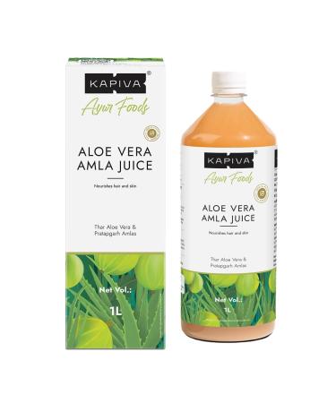 Kapiva Aloe Vera + Amla Juice | Cold-pressed Juice for Glowing Skin | Helps with Acne and Metabolism (1L)