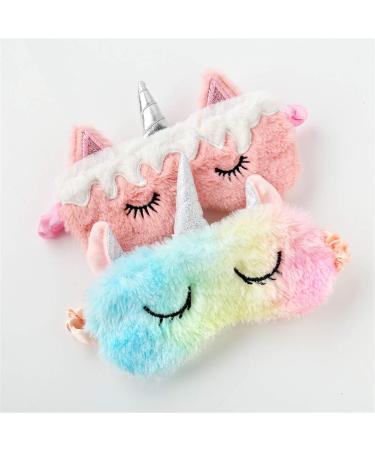 Soft Plush Cute Animal Sleep Mask - Unicorn Rainbow Eyeshade for Kids, Teens, Women - Buy Online on GoSupps.com