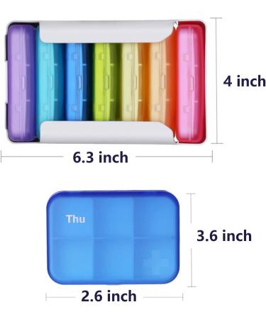 7 Piece Set Pill Organizer 6 Times a Day Daily Travel Medicine Organizer Portable 7 Day 42 Compartments Pill Box with Moisture-Proof Pill Case Travel Pill Container for Vitamins Supplements-Color 6 Times * 7 Days Color - Buy Online on GoSupps.com