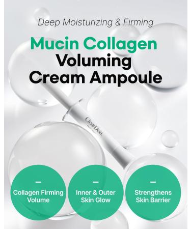 Mucin Collagen Cream Ampoule for face Collagen-Powered Hydrating & Firming Skincare Non-Greasy Revitalizing Serum Glass Skin Korean Beauty for All Skin Types 4ml x 5 - Buy Online on GoSupps.com