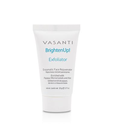 VASANTI Brighten Up! Enzymatic Face Rejuvenator (20g) - Gentle Scrub Brightens Exfoliates Cleanses Skin Paraben-Free Vegan Friendly Skincare
