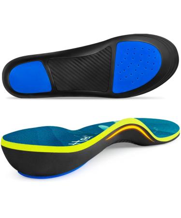 Plantar Fasciitis Insoles 220+lbs Heavy Duty High Arch Support Inserts Comfort Orthotics Insoles for Flat Feet and Foot Pain Relief Work Boot Insoles for Men Women (295MM) MEN 11-11 1/2 | WOMEN 13-13 1/2--(295mm) Blue