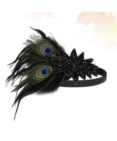 Minkissy 1920s Flapper Headband | Great Gatsby Vintage Hair Accessory | Roaring 20s Feather Hair Band for Women - Buy Online on GoSupps.com