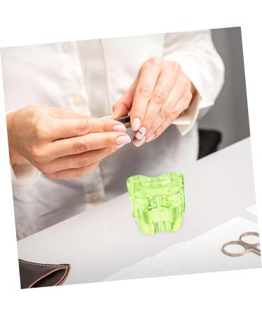 HAPINARY Nail Art Liquid Holder with cover tool manicure glass nail dish cup bracket nail art dish plate cup thicken nail dish with lid glass nail art cup Nail supplies Nail Manicure Tools 7x5.6cm Green - Buy Online on GoSupps.com