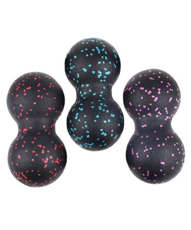 Lurrose 3st peanut massage ball Physiotherapy balls spiky massage balls peanut yoga roller rolling ball massage peanut balls exercise roller pointed fitness yoga ball