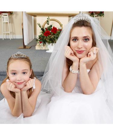 Princess Rhinestone Mini Tiaras for Women - 3 Piece Silver Tiara Set with Comb for Princess Party - Crown Favors - 1 Pack - Buy Online on GoSupps.com