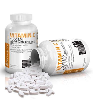 Bronson Vitamin C 1000mg Sustained Release Non-GMO - 250 Tablets - Buy Online on GoSupps.com