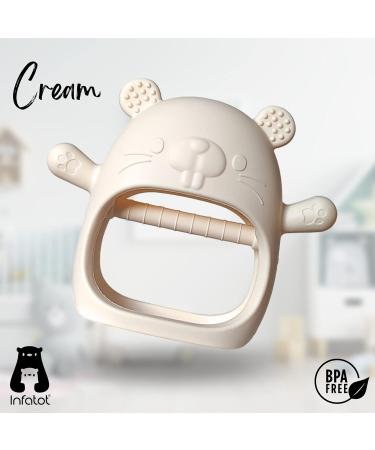 Infatot Chipmunk Teething Mitten - Silicone Baby Teether Glove for Teething Relief | Prevents Finger Sucking | CM Cream - Buy Online on GoSupps.com