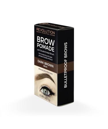 Makeup Revolution Waterproof Brow Pomade in Dark - Long Lasting, Smudge-Proof, Vegan & Cruelty Free - 2.5g - Buy Online on GoSupps.com