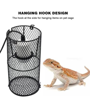 Round Reptile Pet Heat Lamp Shade Holder with Anti-Hot Bracket - Ideal for Lizard, Turtle, Snake, Birds, Chick - Ceramic Heating Bulb Guard - Includes Mounting Screw - Buy Online on GoSupps.com