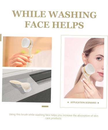 Housoutil Face Brush Handheld Face Scrubbers Manual Facial Brush Handheld Face Wash Brush Silicone Facial Brush Face Wash Brush for Pore Cleansing Silica Gel Miss Washing Device Long Handle - Buy Online on GoSupps.com