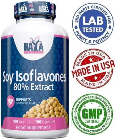 Soya Isoflavones 80% Extract Capsules x 100 - Non-GMO Hormonal Health Support - Buy Online on GoSupps.com