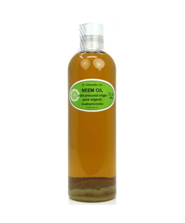 Dr Adorable - 12 oz - Neem Oil - Unrefined 100% Pure Natural Organic Cold Pressed