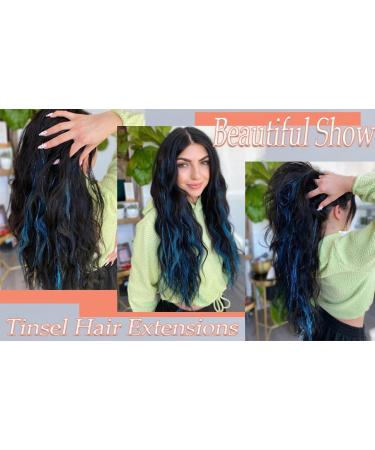 Sparkly Gold Hair Tinsel Extensions - Holographic 250 Strands for Women & Girls | Lake Blue - Buy Online on GoSupps.com