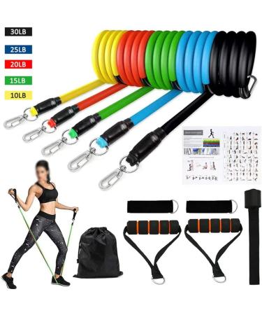 Buy Resistance Bands Set with Door Anchor & Ankle Straps | Perfect for Home Workouts & Resistance Training - International Shipping Available - Buy Online on GoSupps.com