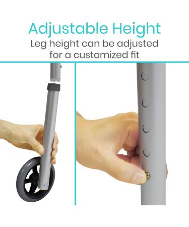 Vive Walker Wheels Ski Glides Covers (6 PCS) - Replacement Feet Parts for Folding Medical Rollator - Front and Back Stability - Universal Size - Buy Online on GoSupps.com