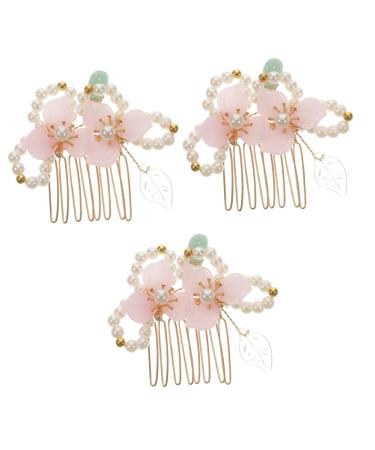 FRCOLOR Accessories comb bride hair hanfu hair chinese hairpin wedding headwear flower tassel hairpins flower headpiece hanfu hair accessories for bride classical metal pair Comb