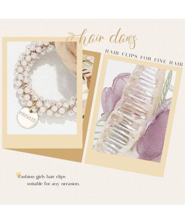 Brinie Floral Hair Claw & Pearl Hair Ties Set | Flower Hair Clip & Ponytail Holder Accessories for Women/Girls (2 Pack) - Buy Online on GoSupps.com