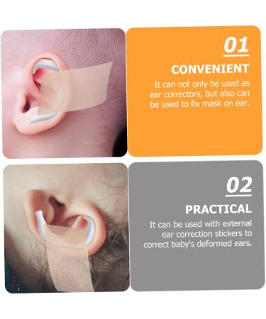 10 Pairs White Silicone Ear Correction Support Protruding Valgus Correctors - Discreet External Tape for Auricle - 4.4x3.6cm - Buy Online on GoSupps.com