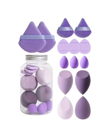 Mxshc Makeup Blender Sponge Set Beauty Set Blender Sponges | Concealer Sponge Facial Makeup Beauty Sponges for Cream Powder Application Purple